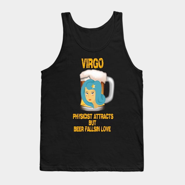 Virgo Sign Funny Beer T-Shirt Tank Top by Cervezas del Zodiaco